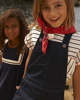 Petit Bateau Vestito Salopette - in Denim - Cotone Organico Vestiti_