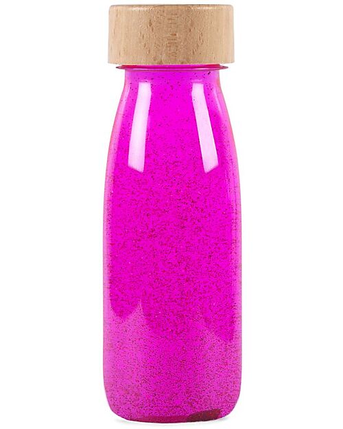Petit Boum Bottiglia Sensoriale Float Bottle - Rosa Fluo - Colori e Luci - Brilla al Buio! Giochi Sensoriali_