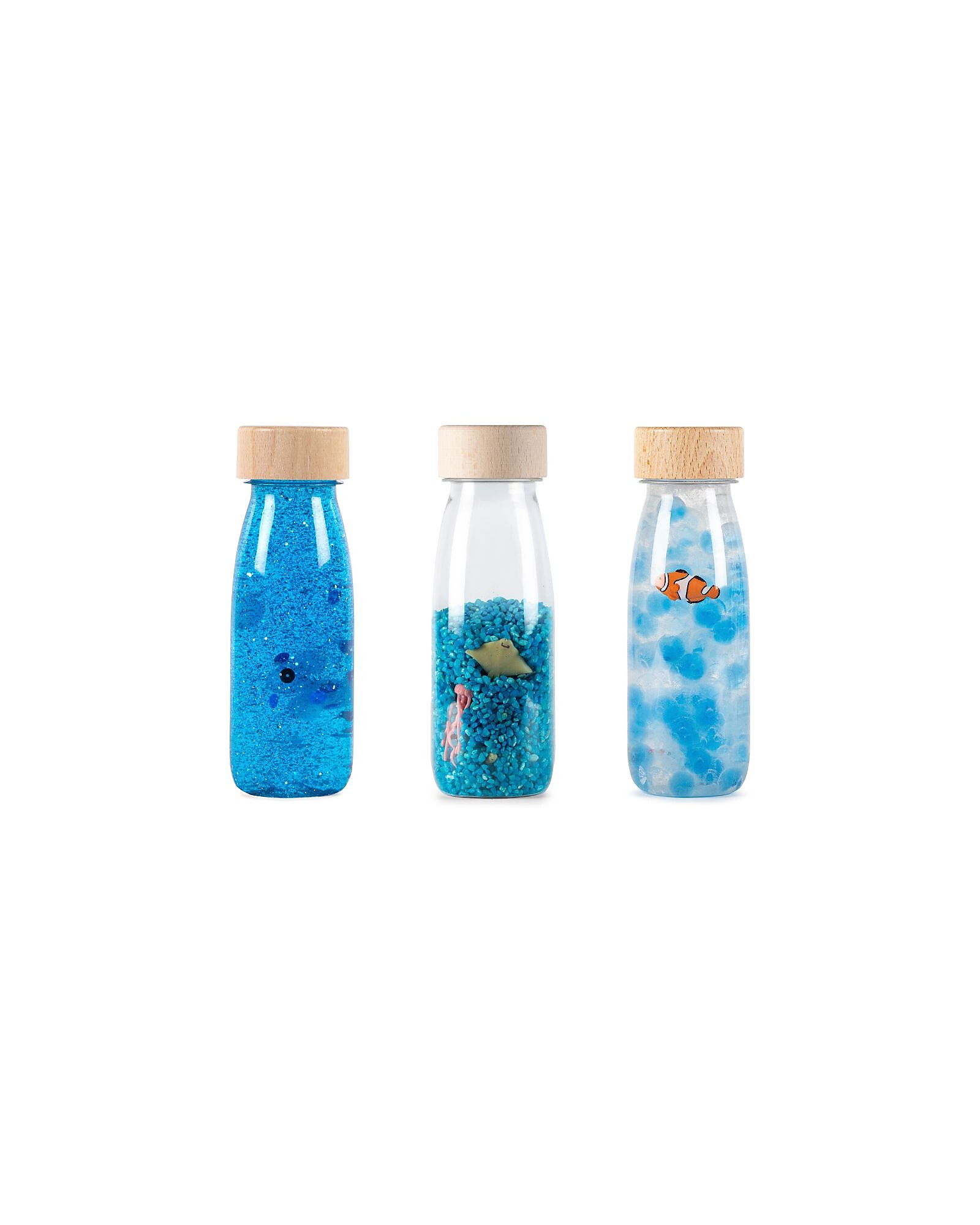 Petit Boum Set 3 Bottiglie Sensoriali - Blu Mare - dai 3 Mesi unisex  (bambini)