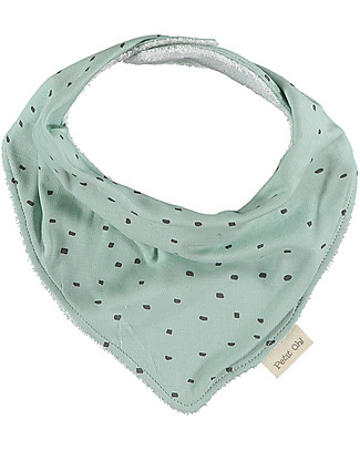 Petit Oh! Bavaglino Bandana - Coriandoli Celeste - Cotone Pima e Spugna Bavagli a Bandana