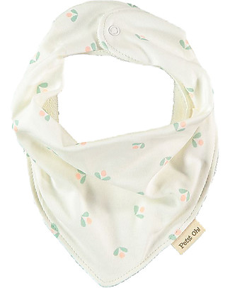 Petit Oh! Bavaglino Bandana - Rose/Acqua - Cotone e Spugna Bavagli a Bandana
