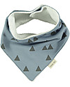 Petit Oh! Bavaglino Bandana Urban, Ghiaccio/Triangoli - Cotone Pima e Spugna Bavagli a Bandana