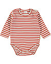 Petit Oh! Body Basic Baby a Manica Lunga - Righe Terra - 100% Cotone Pima Body Manica Lunga
