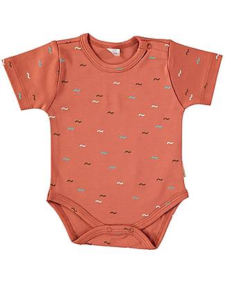 Petit Oh! Body Basic Maniche Corte - Wave Tierra - 100% Cotone Pima Body Manica Corta