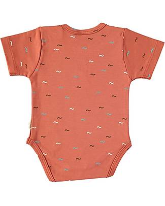 Petit Oh! Body Basic Maniche Corte - Wave Tierra - 100% Cotone Pima Body Manica Corta