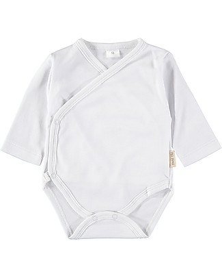 Petit Oh! Body Kimono a Manica Lunga, Bianco - 100% Cotone Pima Body Manica Lunga