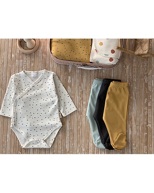 Petit Oh! Body Kimono a Manica Lunga - Coriandoli - 100% Cotone Pima Body Manica Lunga