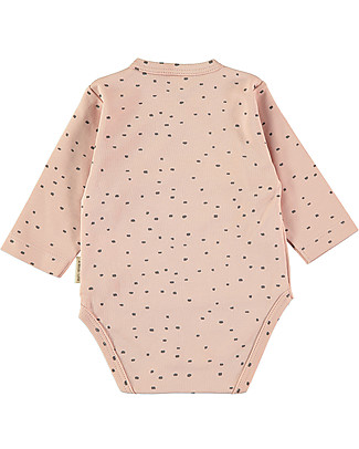 Petit Oh! Body Kimono a Manica Lunga - Coriandoli Rosa - 100% Cotone Pima Body Manica Lunga