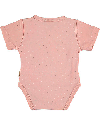 Petit Oh! Body Kimono a Maniche Corte - Plumetti Rose - 100% Cotone Pima Body Manica Corta