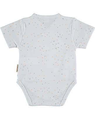 Petit Oh! Body Kimono a Maniche Corte - Stelle Rosa - 100% Cotone Pima Body Manica Corta