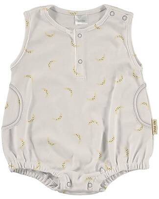 Petit Oh! Body senza Maniche Adam - Bani Vainilla - Cotone Pima Tutine Corte