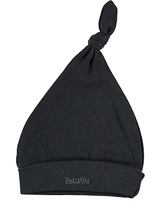 Petit Oh! Cappello Baby con Nodo Bruc, Grigio Ferro - Cotone Pima Cappelli