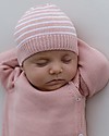Petit Oh! Cappello Neonato Lavorato a Maglia, Rosa a Righe - 100% Cotone Cappelli Invernali