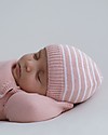 Petit Oh! Cappello Neonato Lavorato a Maglia, Rosa a Righe - 100% Cotone Cappelli Invernali