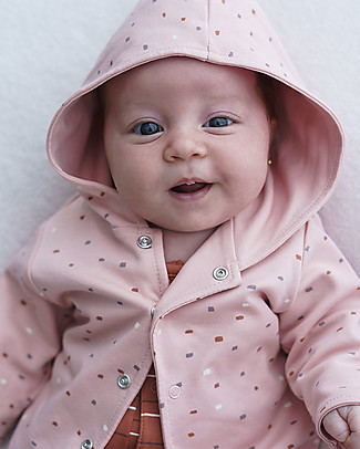 Petit Oh! Cardigan Reversibile con Cappuccio Amara - Rosa - Cotone Pima Cardigan