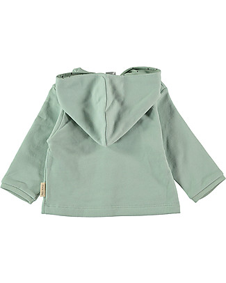 Petit Oh! Cardigan Reversibile con Cappuccio Mica - Celeste - 100% Flanella di Cotone Cardigan