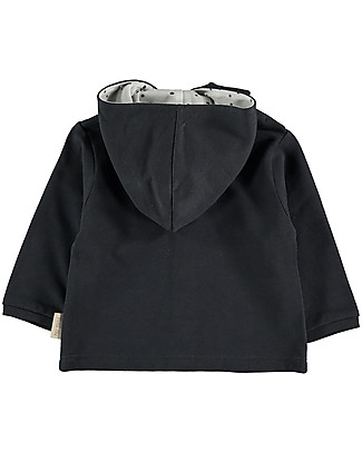 Petit Oh! Cardigan Reversibile con Cappuccio Mica - Ferro - 100% Flanella di Cotone Giacche