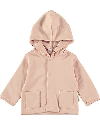Petit Oh! Cardigan Reversibile con Cappuccio Mica - Rosa - 100% Flanella di Cotone Cardigan