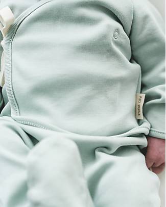 Petit Oh! Completo Baby Liam Maglia Kimono e Pantaloni con Piedi - Verde Acqua - 100% Cotone Pima Completi e Set