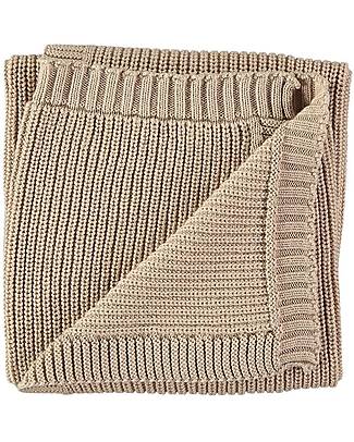 Petit Oh! Copertina a Maglia Claudia - Camel - 70x70cm -100% Cachemire Swaddle di Mussola
