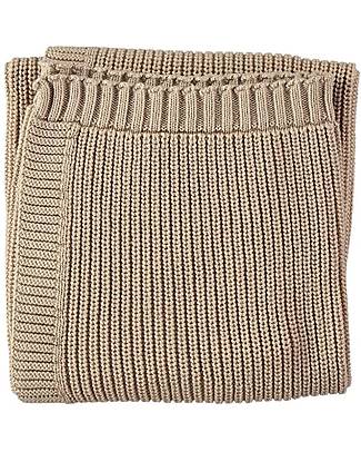 Petit Oh! Copertina a Maglia Claudia - Camel - 70x70cm -100% Cachemire Swaddle di Mussola