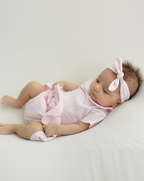 Petit Oh! Fascia per Capelli Bimba, Rosa/Pois - 100% Cotone Pima Accessori per Capelli