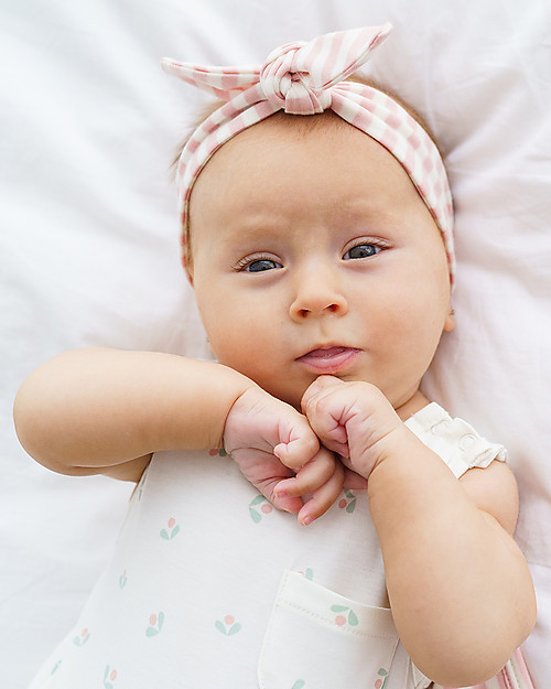 Petit Oh! Fascia per Capelli Bimba Sena - Righe Rosa/Vaniglia - Cotone Pima Accessori per Capelli