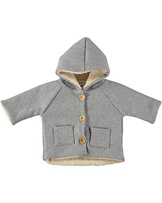 Petit Oh! Giacca con Cappuccio Hans - Grigio - Pile di Cotone Giacche