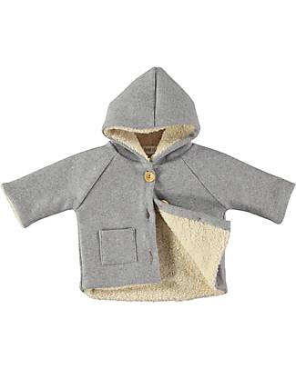 Petit Oh! Giacca con Cappuccio Hans - Grigio - Pile di Cotone Giacche