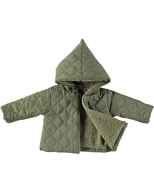 Petit Oh! Giacca con Cappuccio Harry in Cotone - Khaki - Chiusura Zip Giacche