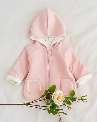Petit Oh! Giacca Felpata Noni - Rosa - 100% Flanella di Cotone Giacche