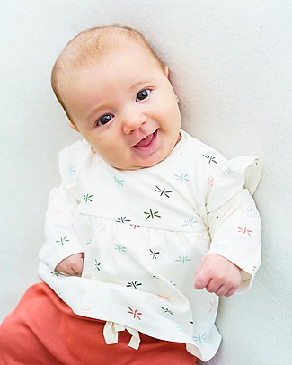 Petit Oh! Maglia a Maniche Lunghe Dani - Frase Multicolor - 100% Cotone Pima Maglie Manica Lunga