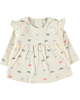 Petit Oh! Maglia a Maniche Lunghe Dani - Frase Multicolor - 100% Cotone Pima Maglie Manica Lunga