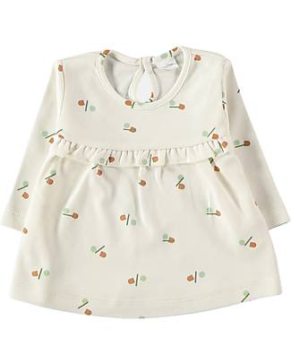 Petit Oh! Maglia a Maniche Lunghe Ema - Satelite Vainilla - 100% Cotone Pima Maglie Manica Lunga