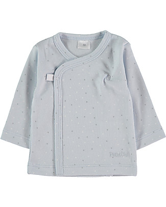 Petit Oh! Maglia Kimono - Plumetti Blu - 100% Cotone Pima Maglie Manica Lunga