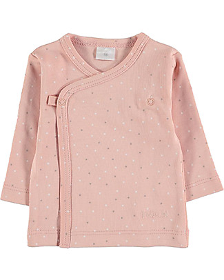 Petit Oh! Maglia Kimono - Plumetti Rose - 100% Cotone Pima Maglie Manica Lunga