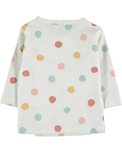 Petit Oh! Maglia Kimono - Pois Multicolor - 100% Cotone Pima Maglie Manica Lunga