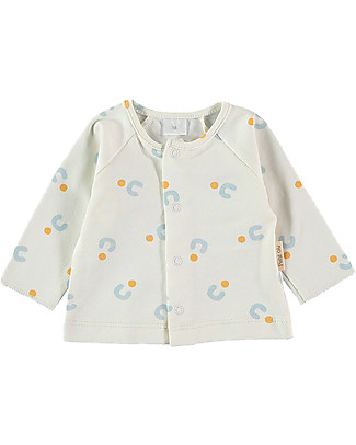 Petit Oh! Maglia Maniche Lunghe Petra - Blu e Mostarda - 100% Cotone Pima Maglie Manica Lunga