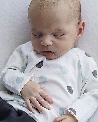 Petit Oh! Maglia Tim con Apertura Asimmetrica - Coriandoli Acqua - 100% Cotone Pima Maglie Manica Lunga