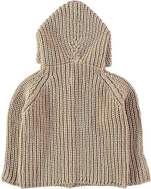 Petit Oh! Maglioncino con Cappuccio Ventu - Camel - Cotone e Cachemire Cardigan