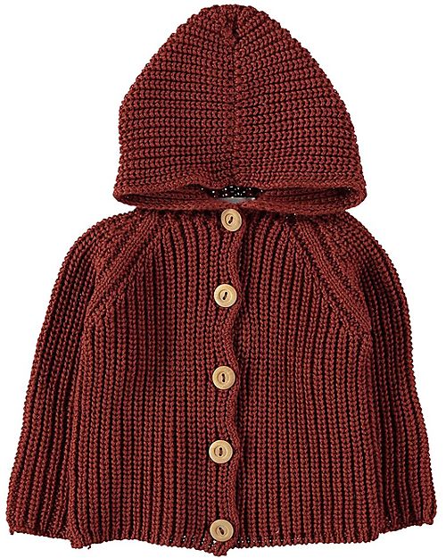 Petit Oh! Maglioncino con Cappuccio Ventu - Terra - Cotone e Cachemire Cardigan