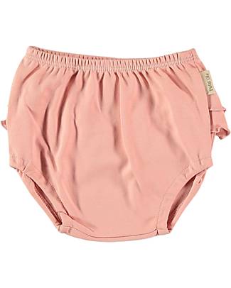 Petit Oh! Mutandina Copri Pannolino con Balze Dora - Rose - 100% Cotone Pima Pantaloni Corti