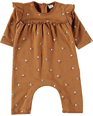 Petit Oh! Pagliaccetto Maniche Lunghe Juli - Satellite Almond - 100% Flanella di Cotone Tutine Lunghe
