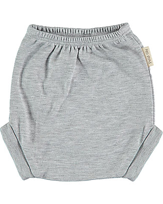 Petit Oh! Pantaloncino Copripannolino Chic - Grigio - Cotone Pima Pantaloni Corti