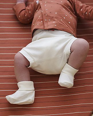 Petit Oh! Pantaloncino Copripannolino Ranita - Bianco - Cotone Pima Pantaloni Corti