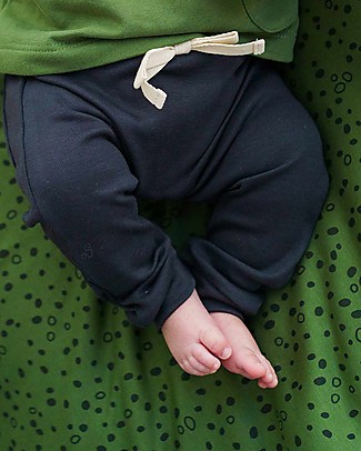 Petit Oh! Pantaloni Baby Brian con Coulisse - Iron - 100% Cotone Pima Pantaloni Lunghi
