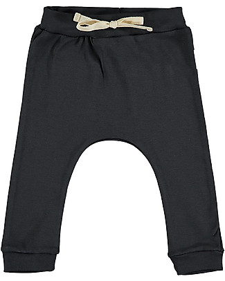 Petit Oh! Pantaloni Baby Brian con Coulisse - Iron - 100% Cotone Pima Pantaloni Lunghi
