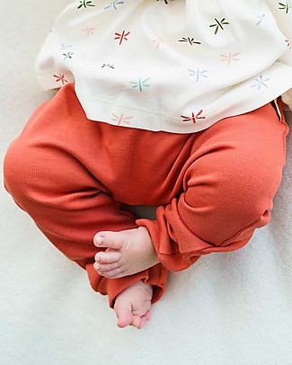 Petit Oh! Pantaloni Baby Brian con Coulisse - Terra - 100% Cotone Pima Pantaloni Lunghi