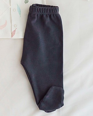 Petit Oh! Pantaloni con Piedi - Grigio - 100% Cotone Pima Pantaloni Lunghi