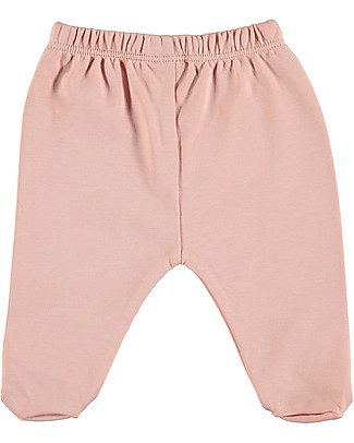 Petit Oh! Pantaloni con Piedi Polaina - Rosa - 100% Cotone Pima Pantaloni Lunghi